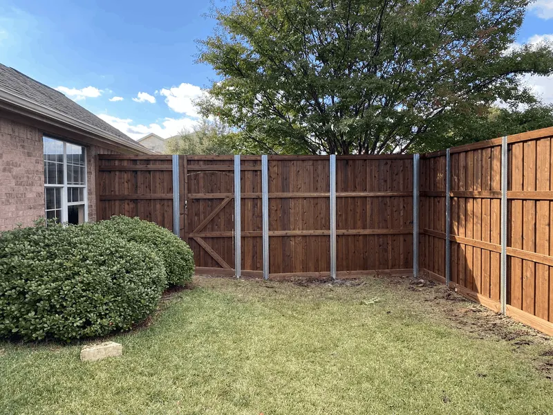Cedar privacy fence with PostMaster steel posts