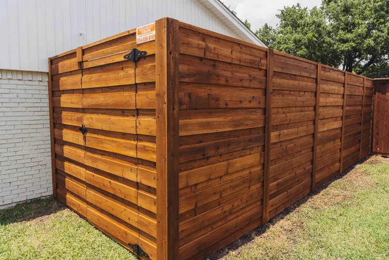 Horizontal Cedar Fence Installation In Dallas, TX