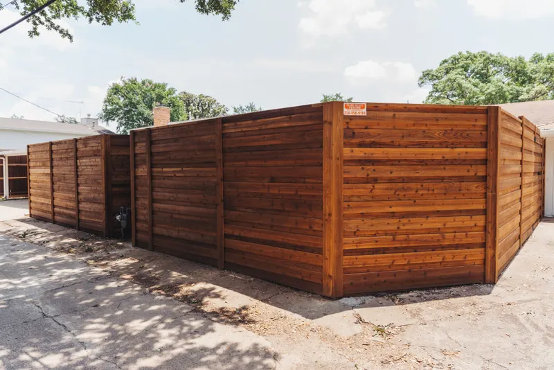 Horizontal Cedar Fence Installation In Dallas, TX