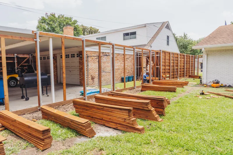 Horizontal Cedar Fence Installation In Dallas, TX