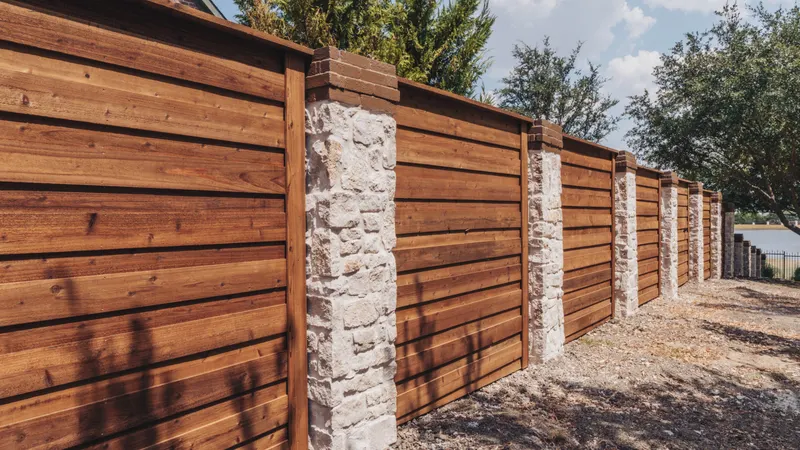 8' Horizontal Cedar Fence Installation In Heath, TX — Texas Select Fencing, fence company serving Heath, Texas