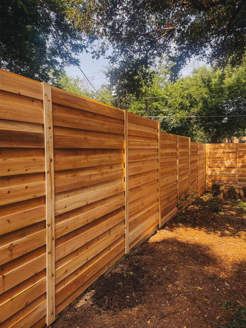 Horizontal Cedar Fence Installation in Dallas, TX