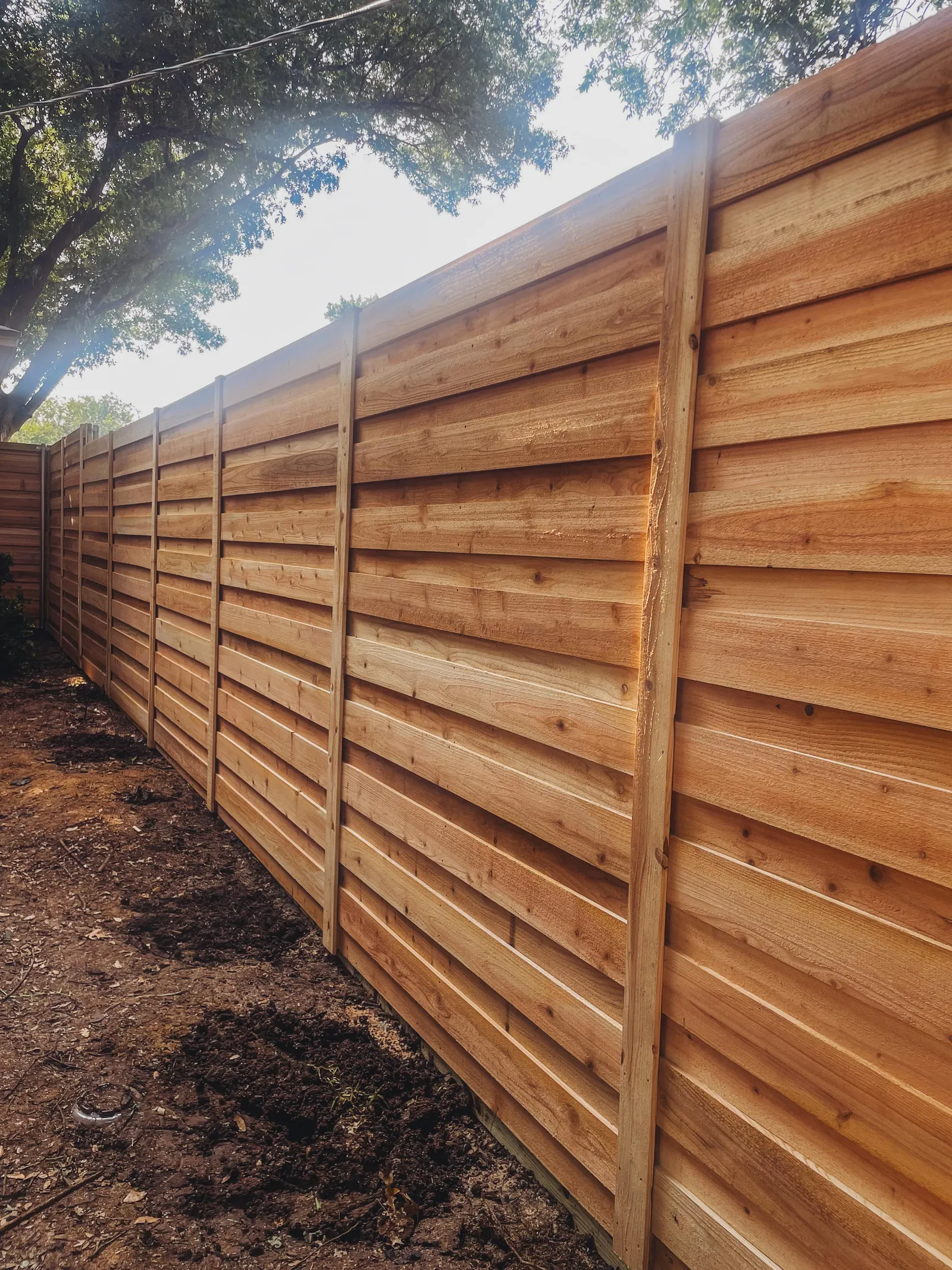 Horizontal Cedar Fence Installation in Dallas, TX