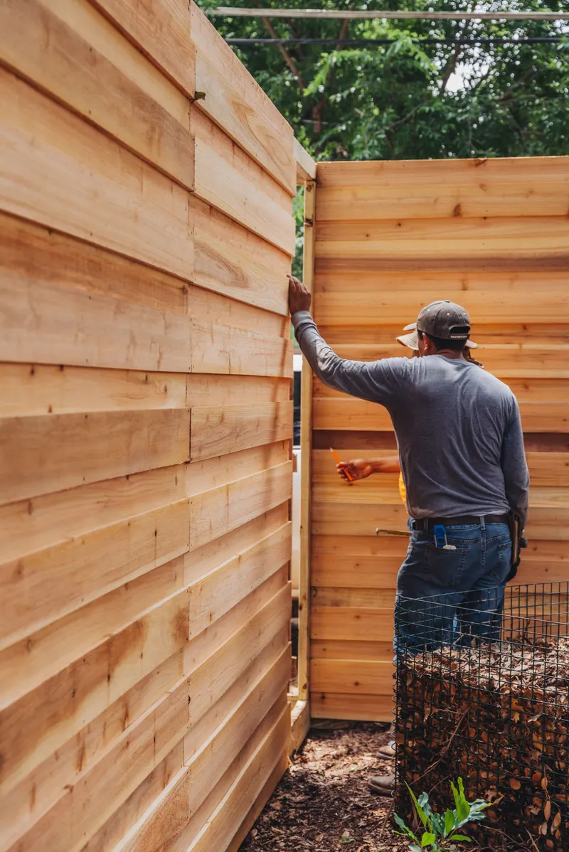 Horizontal Cedar Fence Installation in Dallas, TX
