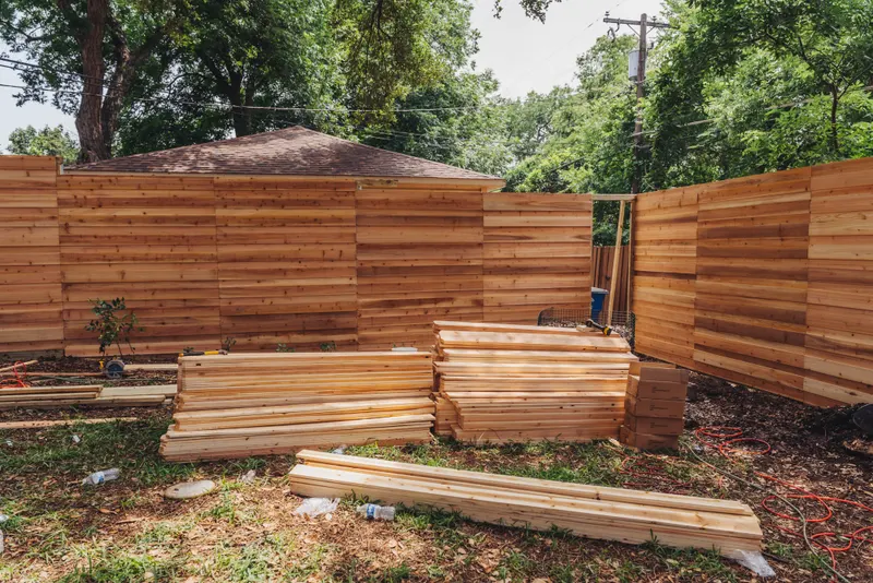 Horizontal Cedar Fence Installation in Dallas, TX