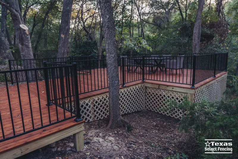 Deck, Automatic Gate, and Flagstone Path in Lavon, Texas