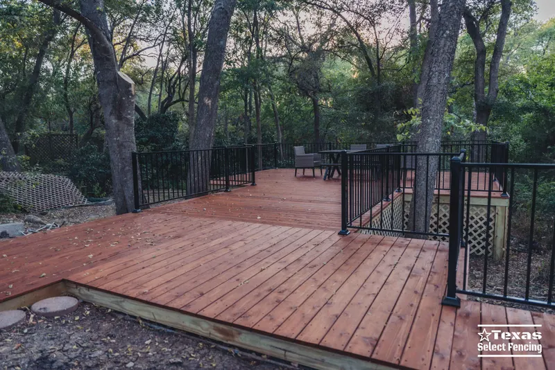 Deck, Automatic Gate, and Flagstone Path in Lavon, Texas — Texas Select Fencing, fence company serving Lavon, Texas