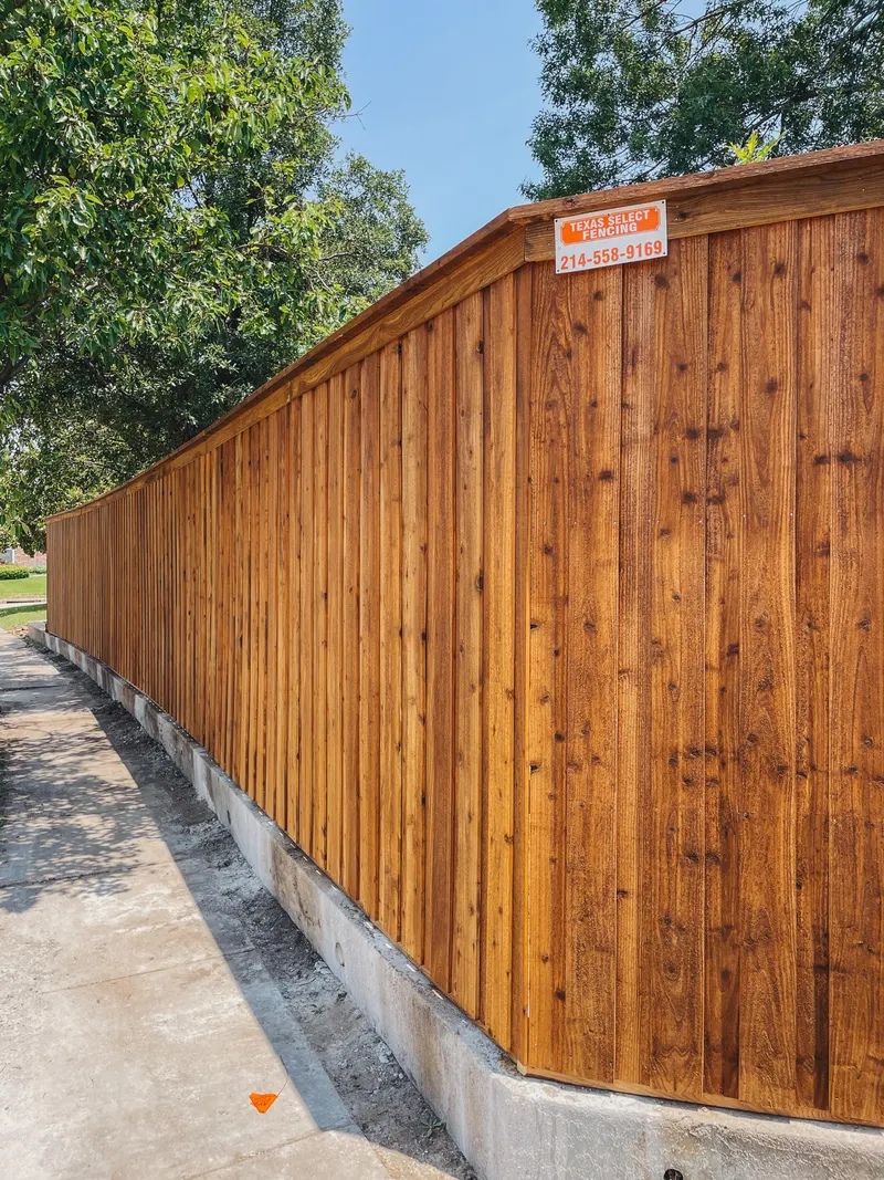8' Board-on-board Cedar Fence Installation In Richardson, TX — Texas Select Fencing, fence company serving Richardson, Texas